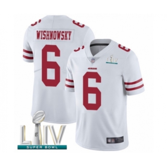 Youth San Francisco 49ers 6 Mitch Wishnowsky White Vapor Untouchable Limited Player Super Bowl LIV Bound Football Jersey