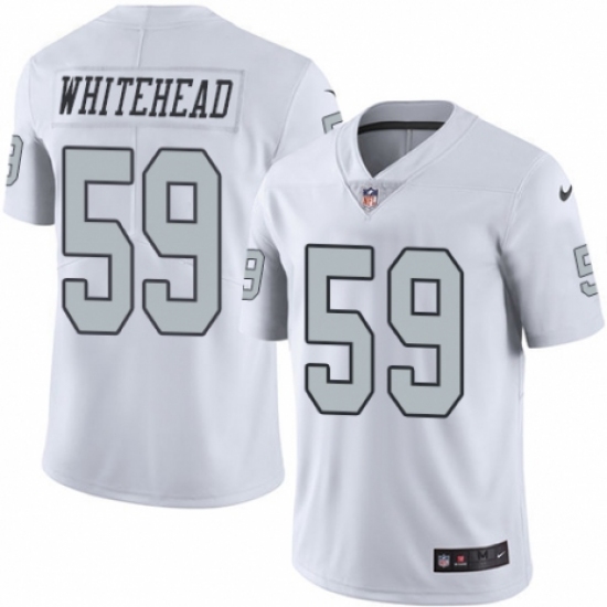 Men's Nike Oakland Raiders 59 Tahir Whitehead Limited White Rush Vapor Untouchable NFL Jersey