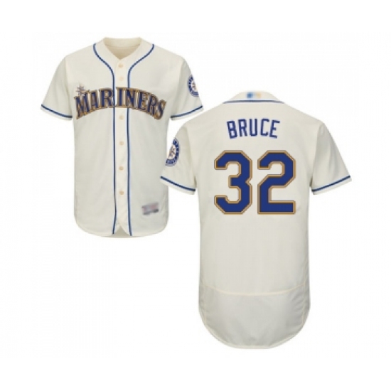 Men's Seattle Mariners 32 Jay Bruce Cream Alternate Flex Base Authentic Collection Baseball Jersey