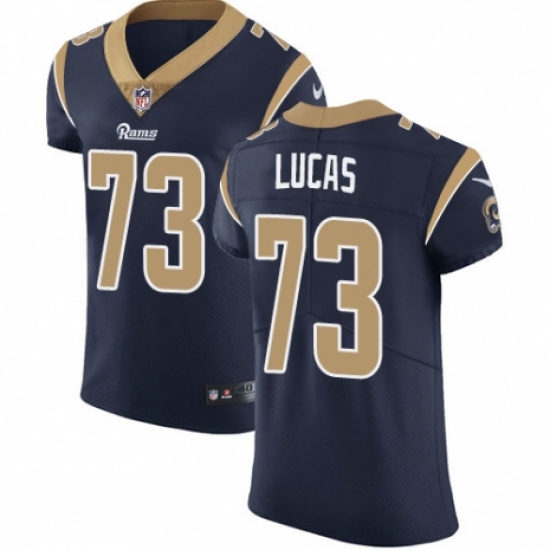 Men's Nike Los Angeles Rams 73 Cornelius Lucas Navy Blue Team Color Vapor Untouchable Elite Player NFL Jersey