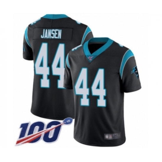 Men's Carolina Panthers 44 J.J. Jansen Black Team Color Vapor Untouchable Limited Player 100th Season Football Jersey