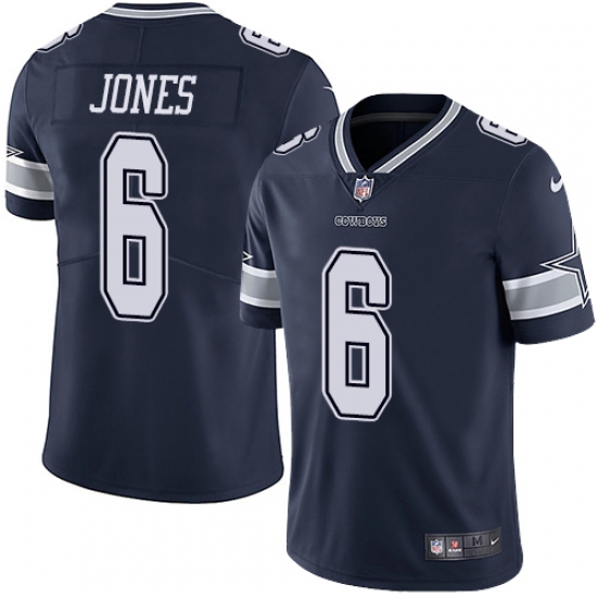 Men's Nike Dallas Cowboys 6 Chris Jones Navy Blue Team Color Vapor Untouchable Limited Player NFL Jersey