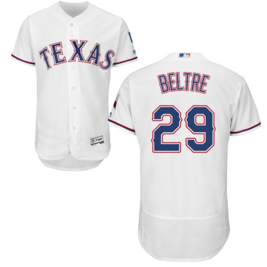 Men's Majestic Texas Rangers 29 Adrian Beltre White Home Flex Base Authentic Collection MLB Jersey