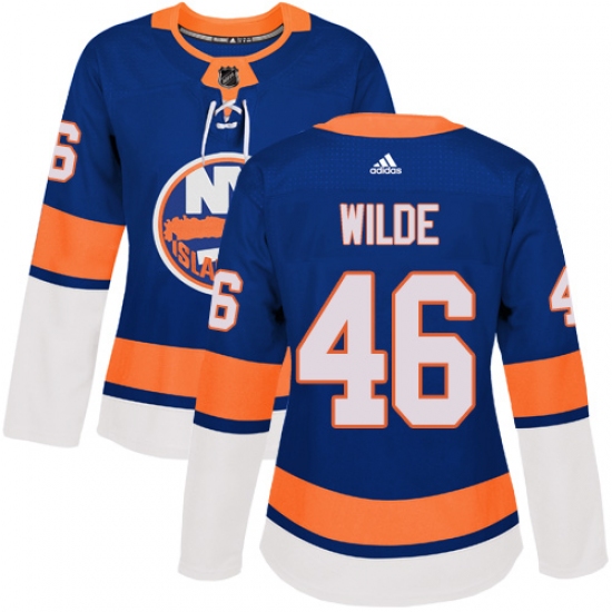 Women's Adidas New York Islanders 46 Bode Wilde Premier Royal Blue Home NHL Jersey
