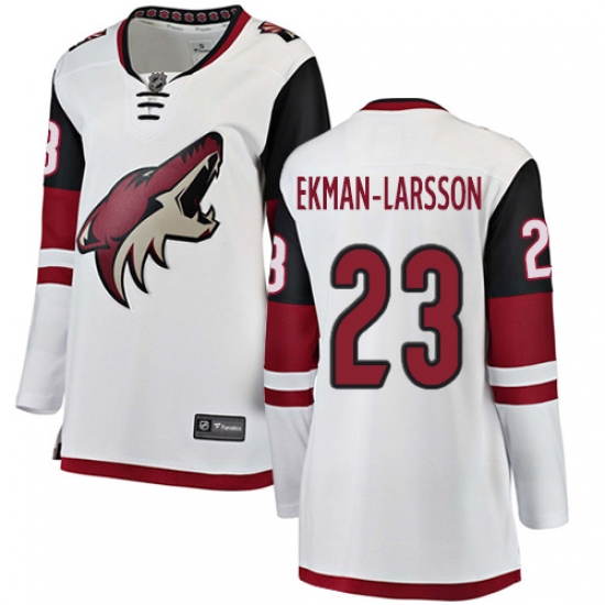 Women's Arizona Coyotes 23 Oliver Ekman-Larsson Authentic White Away Fanatics Branded Breakaway NHL Jersey