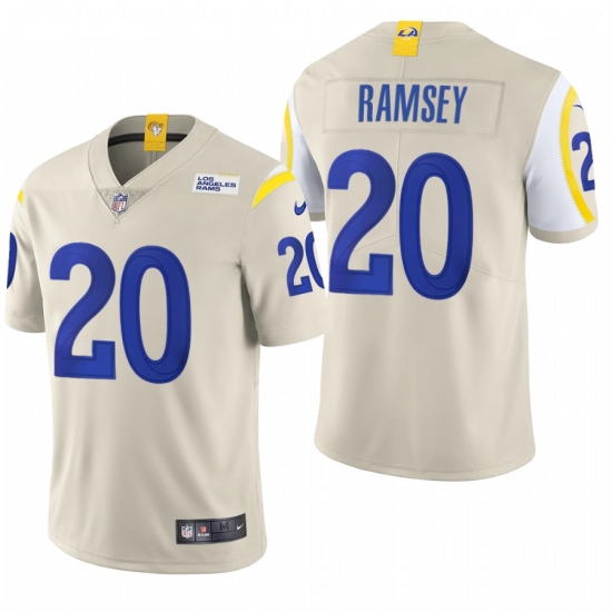 Men's Los Angeles Rams 20 Jalen Ramsey Bone 2020 Vapor Untouchable Limited NFL Jersey