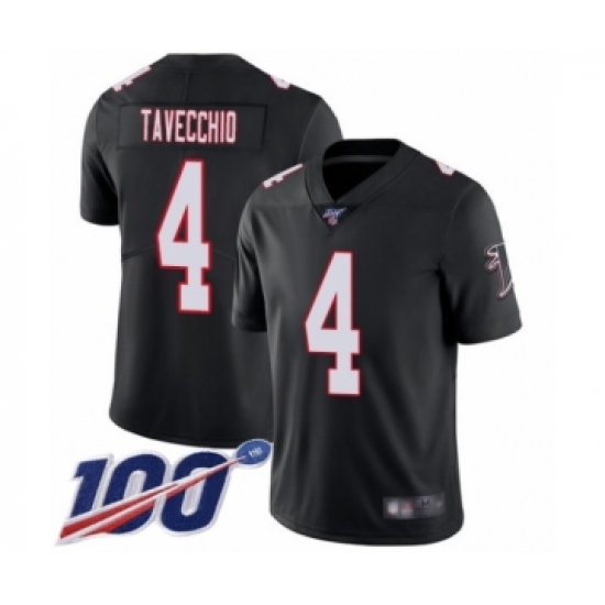 Men's Atlanta Falcons 4 Giorgio Tavecchio Black Alternate Vapor Untouchable Limited Player 100th Season Football Jersey