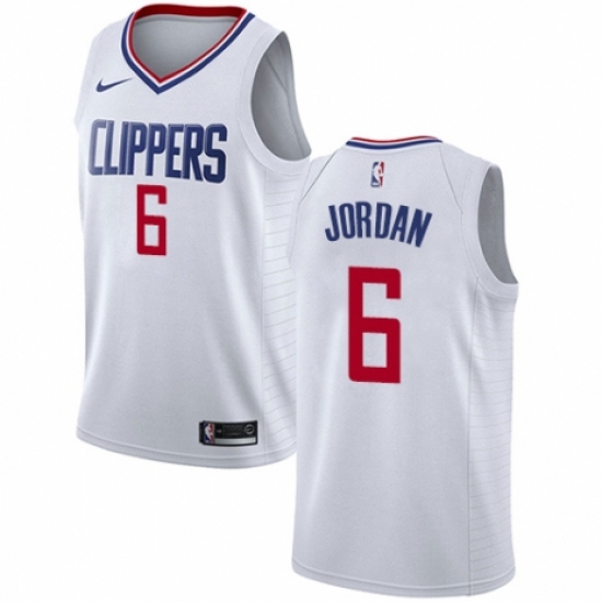 Youth Nike Los Angeles Clippers 6 DeAndre Jordan Authentic White NBA Jersey - Association Edition