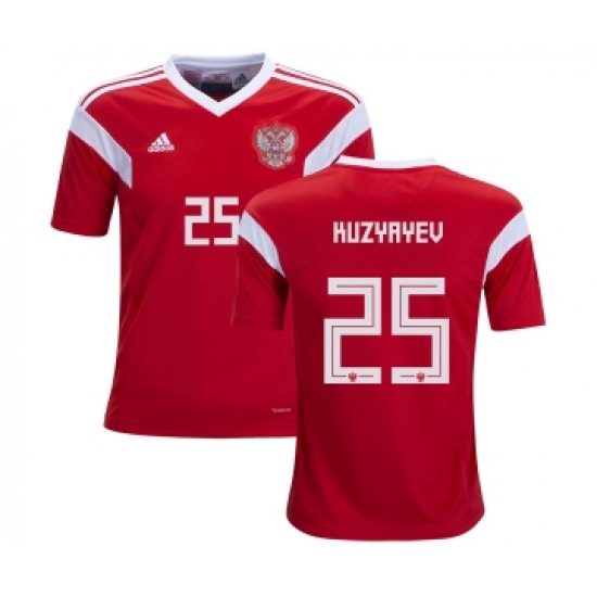 Russia 25 Kuzyayev Home Kid Soccer Country Jersey