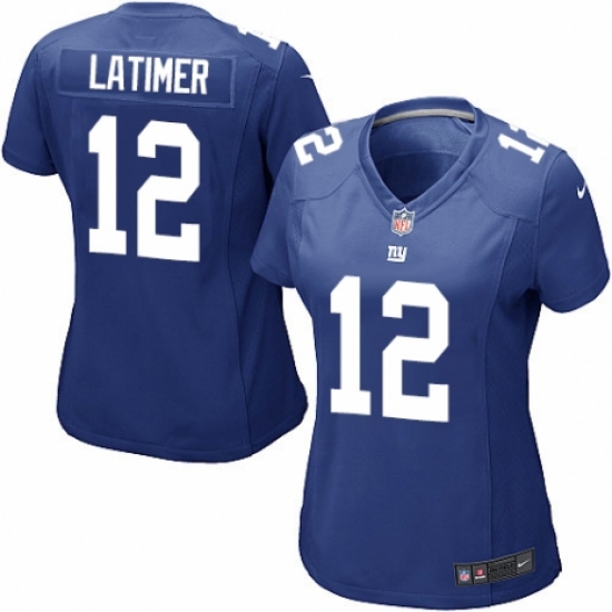 Women's Nike New York Giants 12 Cody Latimer Game Royal Blue Team Color NFL Jersey