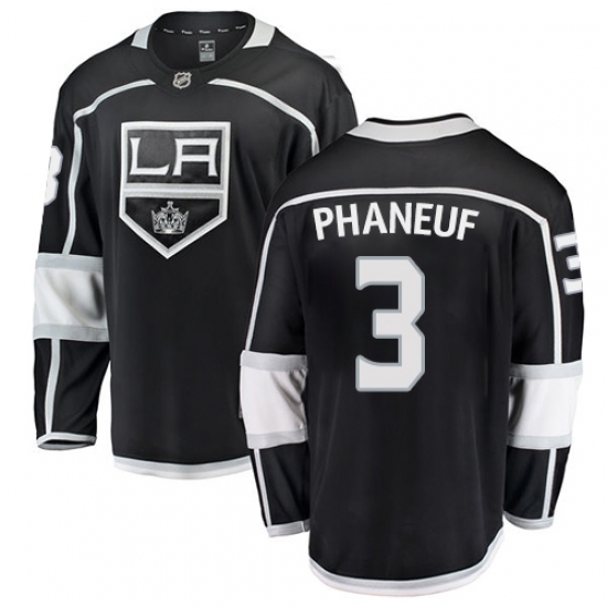 Youth Los Angeles Kings 3 Dion Phaneuf Authentic Black Home Fanatics Branded Breakaway NHL Jersey