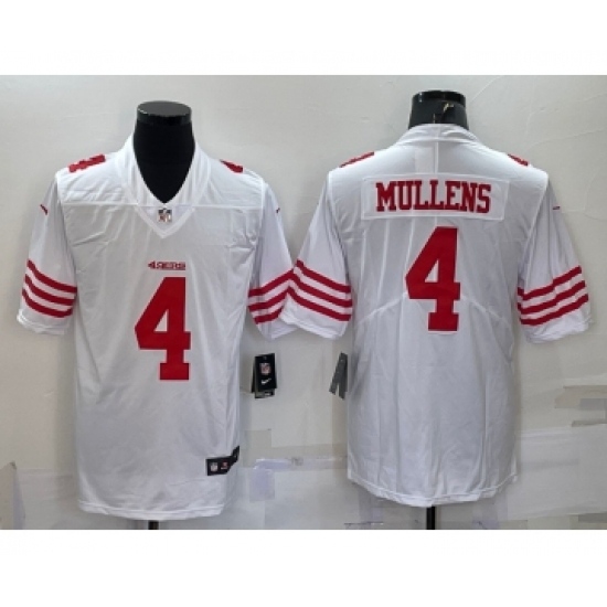 Men's San Francisco 49ers 4 Nick Mullens 2022 New White Vapor Untouchable Stitched Jersey