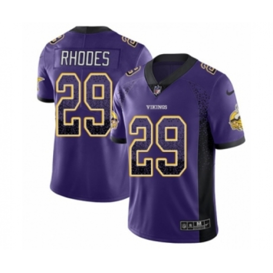 Men's Nike Minnesota Vikings 29 Xavier Rhodes Limited Purple Rush Drift Fashion NFL Jersey
