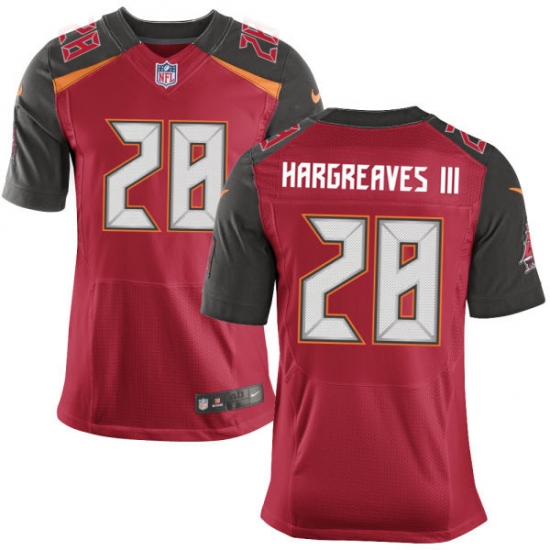 Men's Nike Tampa Bay Buccaneers 28 Vernon Hargreaves III Elite Red Team Color NFL Jersey