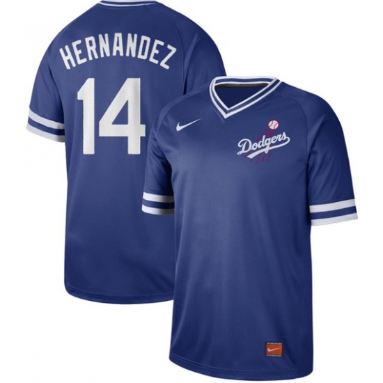 Men's Nike Los Angeles Dodgers 14 Enrique Hernandez Royal Authentic Cooperstown Collection Stitched Baseball Jersey