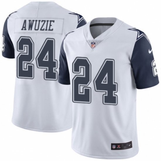 Men's Nike Dallas Cowboys 24 Chidobe Awuzie Limited White Rush Vapor Untouchable NFL Jersey