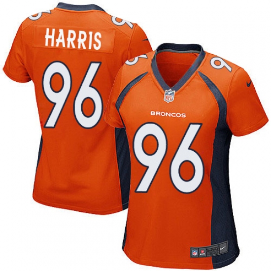 Women's Nike Denver Broncos 96 Shelby Harris Game Orange Team Color NFL Jersey