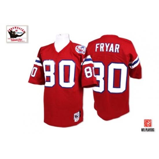 Mitchell and Ness New England Patriots 80 Irving Fryar Red Authentic Throwback NFL Jersey