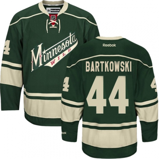 Men's Reebok Minnesota Wild 44 Matt Bartkowski Premier Green Third NHL Jersey
