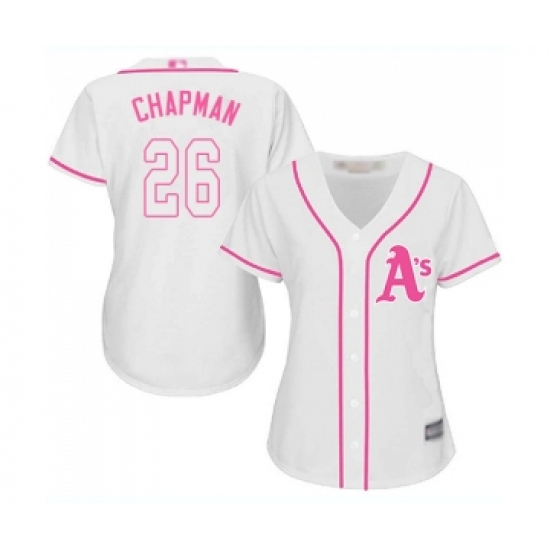Women's Oakland Athletics 26 Matt Chapman Replica White Fashion Cool Base Baseball Jersey