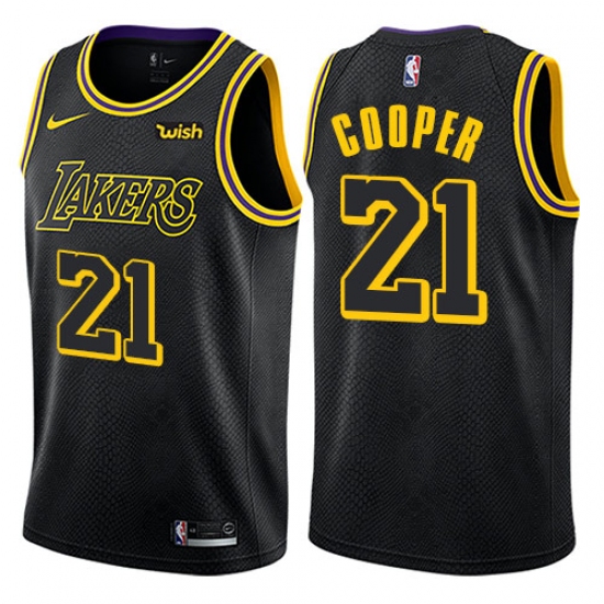 Youth Nike Los Angeles Lakers 21 Michael Cooper Swingman Black NBA Jersey - City Edition