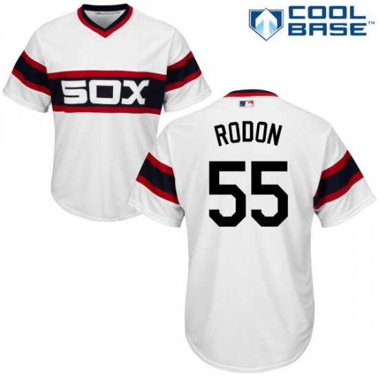 Youth Majestic Chicago White Sox 55 Carlos Rodon Replica White 2013 Alternate Home Cool Base MLB Jersey