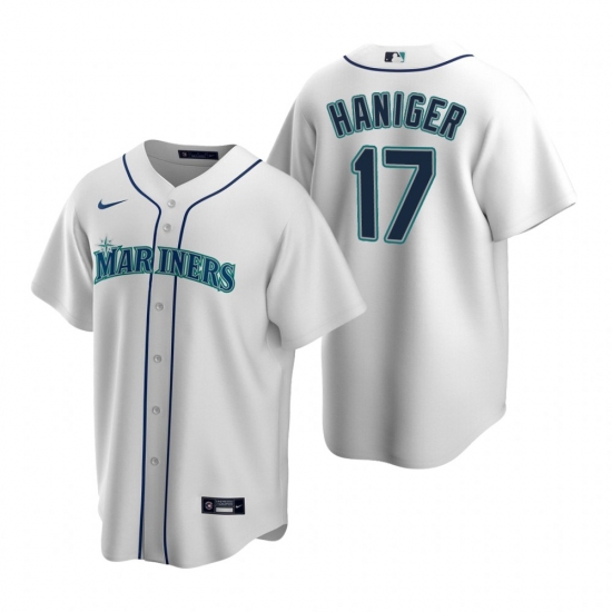 Men's Nike Seattle Mariners 17 Mitch Haniger White Home Stitched Baseball Jersey