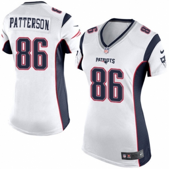 Women's Nike New England Patriots 86 Cordarrelle Patterson Game White NFL Jersey
