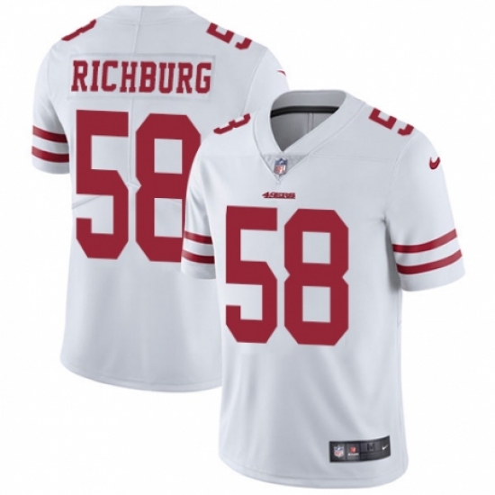 Youth Nike San Francisco 49ers 58 Weston Richburg White Vapor Untouchable Elite Player NFL Jersey