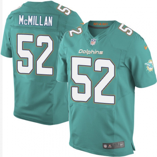 Men's Nike Miami Dolphins 52 Raekwon McMillan Elite Aqua Green Team Color NFL Jersey