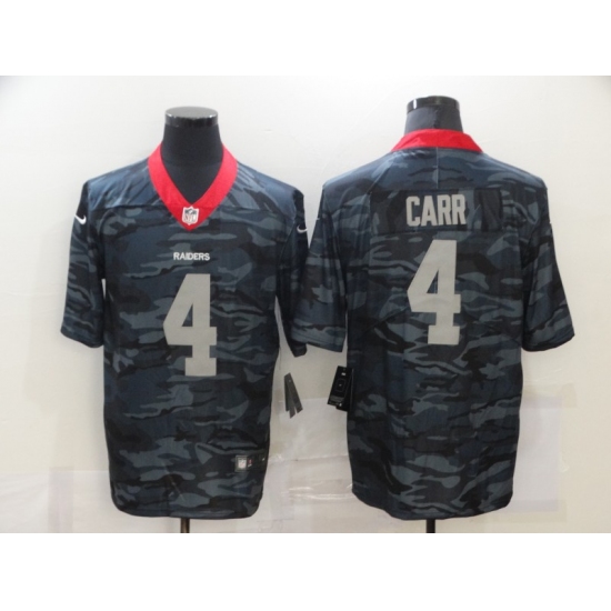 Men's Oakland Raiders 4 Derek Carr Camo 2020 Nike Limited Jersey