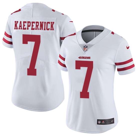 Women's Nike San Francisco 49ers 7 Colin Kaepernick White Vapor Untouchable Limited Player NFL Jersey