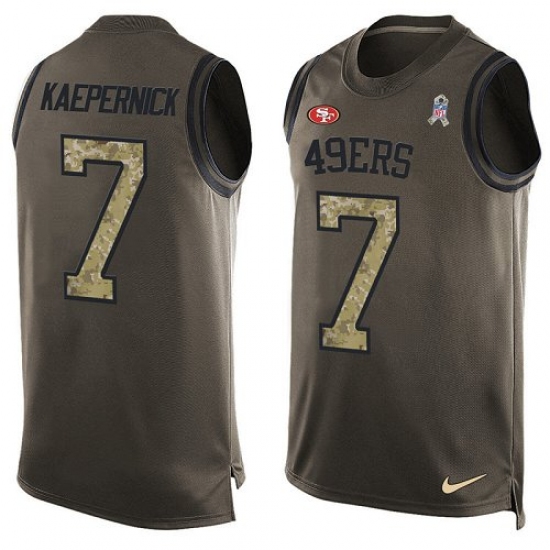 Men's Nike San Francisco 49ers 7 Colin Kaepernick Limited Green Salute to Service Tank Top NFL Jersey