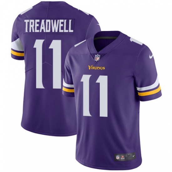 Men's Nike Minnesota Vikings 11 Laquon Treadwell Purple Team Color Vapor Untouchable Limited Player NFL Jersey