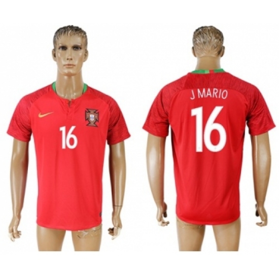 Portugal 16 J Mario Home Soccer Country Jersey