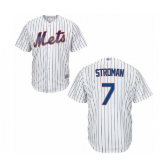 Youth New York Mets 7 Marcus Stroman Authentic White Home Cool Base Baseball Jersey