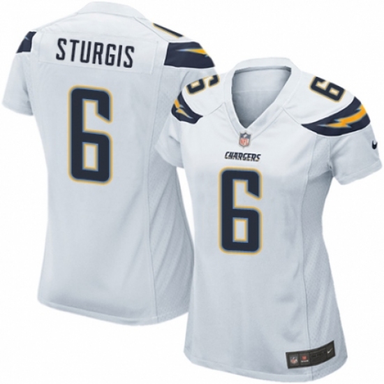 Women's Nike Los Angeles Chargers 6 Caleb Sturgis Game White NFL Jersey