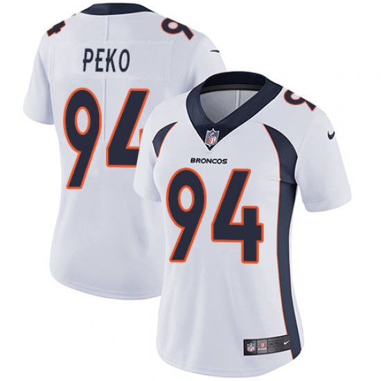 Women's Nike Denver Broncos 94 Domata Peko White Vapor Untouchable Limited Player NFL Jersey