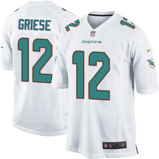 Men's Nike Miami Dolphins 12 Bob Griese Game White NFL Jersey