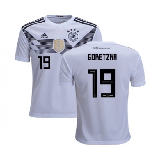Germany 19 Goretzka White Home Kid Soccer Country Jersey