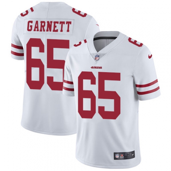 Men's Nike San Francisco 49ers 65 Joshua Garnett White Vapor Untouchable Limited Player NFL Jersey