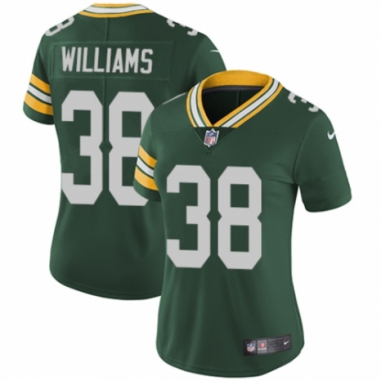 Women's Nike Green Bay Packers 38 Tramon Williams Green Team Color Vapor Untouchable Elite Player NFL Jersey