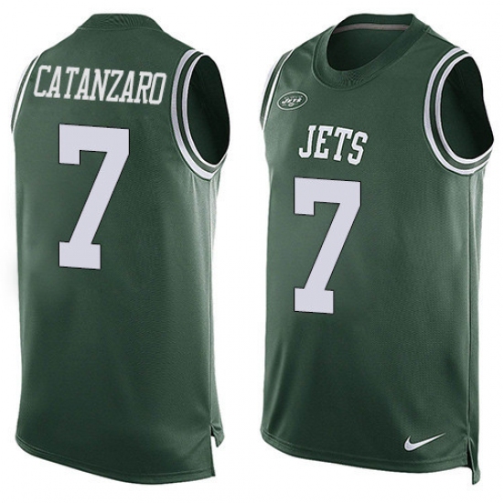 Men's Nike New York Jets 7 Chandler Catanzaro Limited Green Player Name & Number Tank Top NFL Jersey