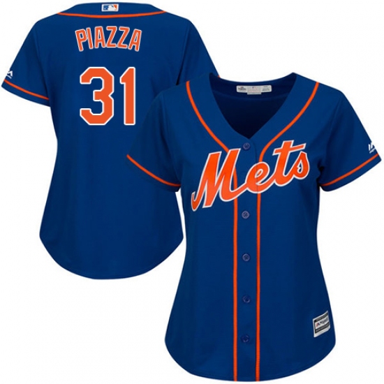 Women's Majestic New York Mets 31 Mike Piazza Authentic Royal Blue Alternate Home Cool Base MLB Jersey