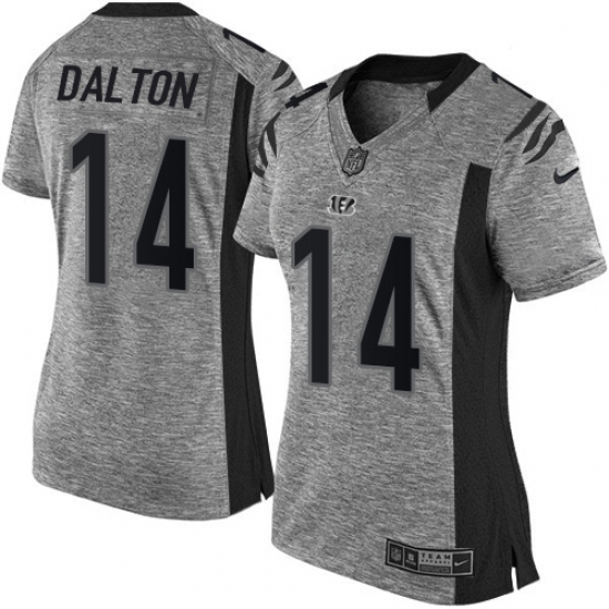 Women's Nike Cincinnati Bengals 14 Andy Dalton Limited Gray Gridiron NFL Jersey