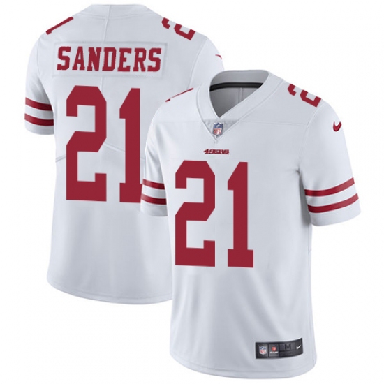 Men's Nike San Francisco 49ers 21 Deion Sanders White Vapor Untouchable Limited Player NFL Jersey