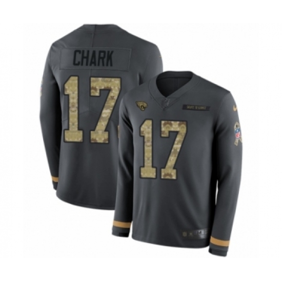 Youth Nike Jacksonville Jaguars 17 DJ Chark Limited Black Salute to Service Therma Long Sleeve NFL Jersey