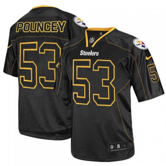 Men's Nike Pittsburgh Steelers 53 Maurkice Pouncey Elite Lights Out Black NFL Jersey