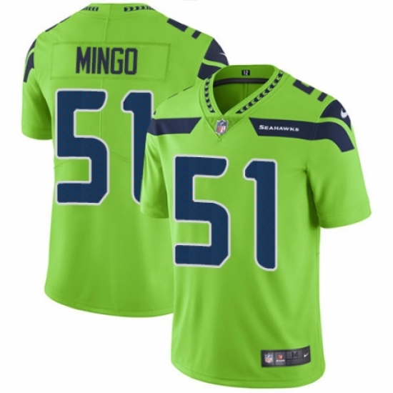 Youth Nike Seattle Seahawks 51 Barkevious Mingo Limited Green Rush Vapor Untouchable NFL Jersey