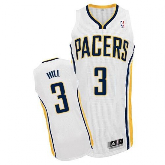 Revolution 30 Pacers 3 George Hill White Road Stitched NBA Jersey